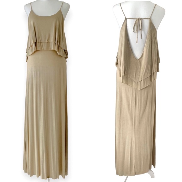 AKIRA | NWOT Open Back Layer Bust Maxi Dress *BLACK* S - Picture 1 of 16